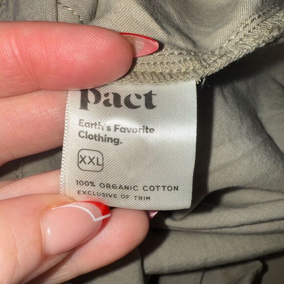 PACT Organic Cotton Sleeveless Romper - Taupe/Tan XXL - Picture 7 of 8